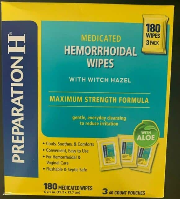 PREPARATION H Medicated Hemorrhoidal Wipes w/Witch Hazel, 180 ct ...